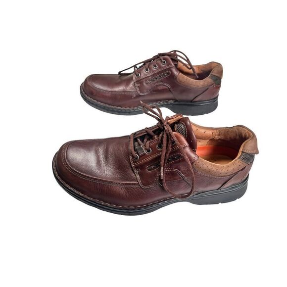 Clarks Unstructured Men's Brown Leather Lace Up   Brand: Clarks ... Casual Shoes - Picture 5 of 14